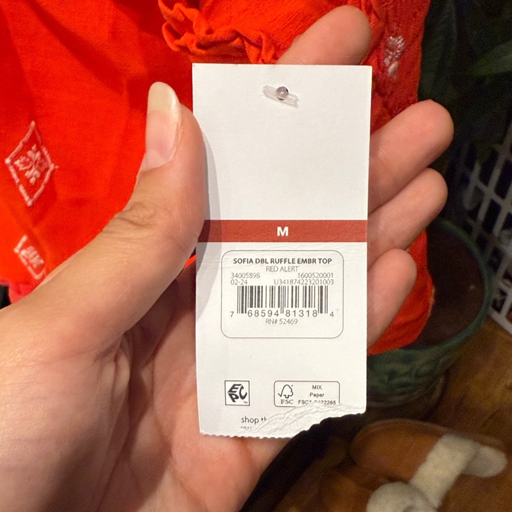 Bright Orange Ruffle Top - Picture 3 of 3